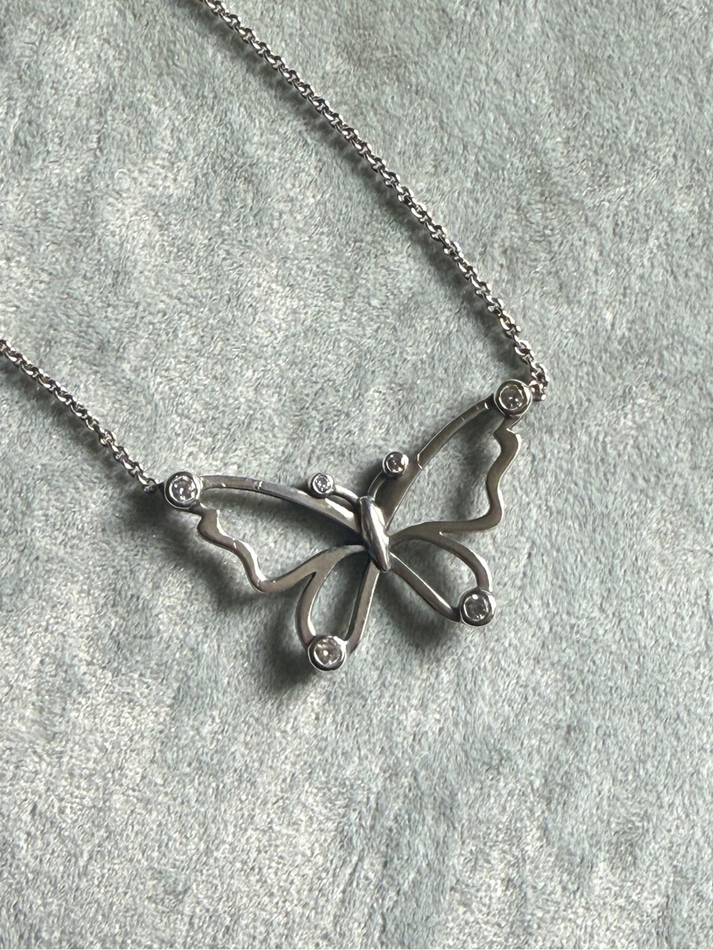 Tiffany & Co. Diamond Butterfly Pendant Necklace